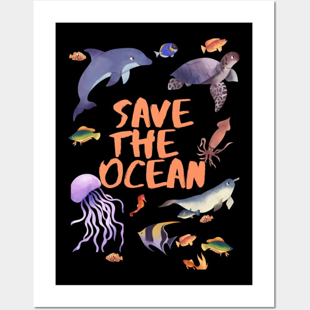 Save The Ocean, Sealife, Sea, Save The Earth, Environment Wall Art by LaurelBDesigns